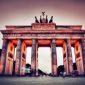 Brandenburg Gate. German Brandenburger Tor in Berlin, Germany at sunset